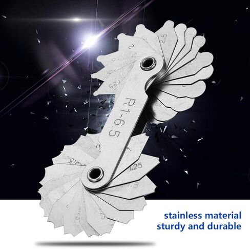 EVGATSAUTO Stainless Steel Radius Fillet Gauge with External Internal Leaves for Machinists and Tool Makers (R7-14.5mm) in Saudi Arabia
