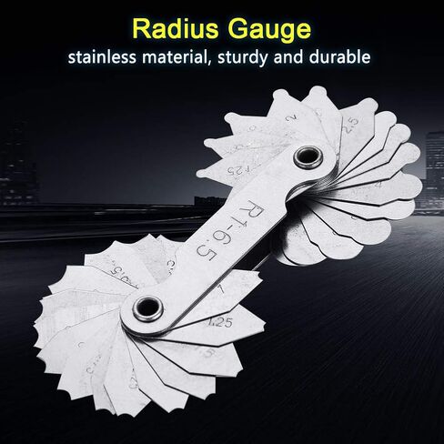 EVGATSAUTO Stainless Steel Radius Fillet Gauge with External Internal Leaves for Machinists and Tool Makers (R7-14.5mm) in Saudi Arabia