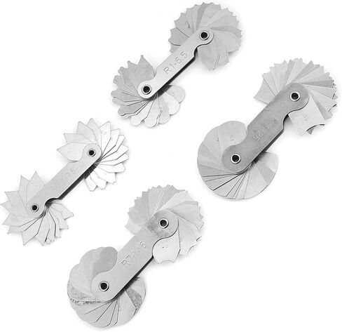 Radius Fillet Concave Convex Durable Stainless Steel Measuring Tool for Tool Die Makers Machinists 4pcs R0.3 to R25 in Saudi Arabia
