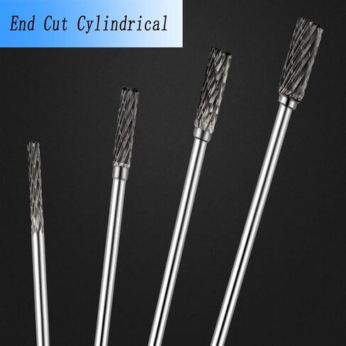 Luo ke 75mm Extra Long Carbide Burr Sets, 1/8 Inch Shank Rotary Aluminum Cutting Tungsten Carbide Ball Burs (D Type Ball Shape) in Saudi Arabia