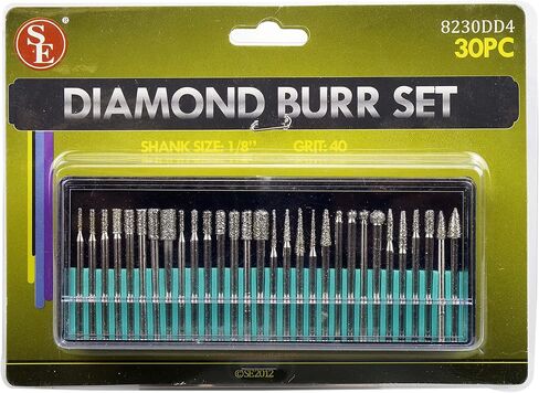 SE 30-Piece Set of Assorted Diamond Burrs with 600 Grit - 8230DD60 in Saudi Arabia