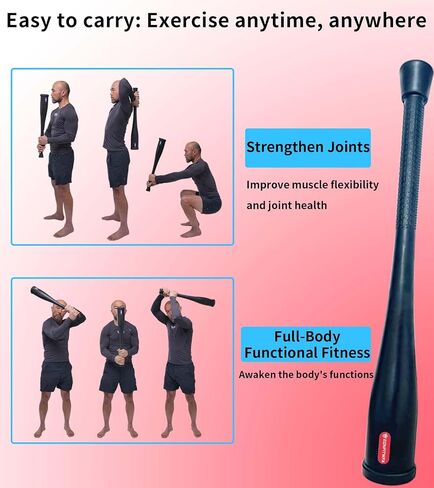 Macebell Clubbell with Anti-Slip Knurled Grip & Safety Ball Head, Rubber Cover Solid Steel Core for Functional Fitness, Strength Training, Home Gym, Full Body Workout, Shoulder, Upper Body Training in Saudi Arabia