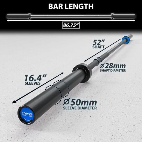 Synergee الإقليمي Olympic 20kg للرجال و 15 كيلوجرام من Chrome & Black Phosphate Barbells. تم تصنيف 1500 رطل لرفع الأثقال ورفع الأثقال. in Kuwait