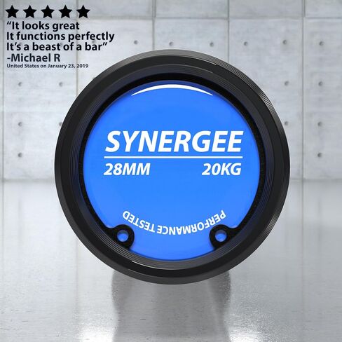 Synergee الإقليمي Olympic 20kg للرجال و 15 كيلوجرام من Chrome & Black Phosphate Barbells. تم تصنيف 1500 رطل لرفع الأثقال ورفع الأثقال. in Kuwait