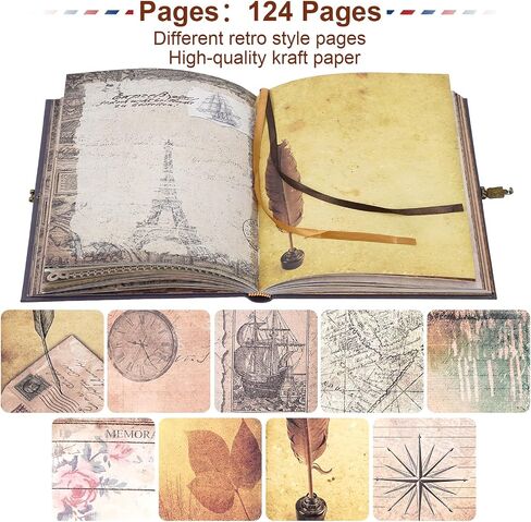 كتاب My Adventure Book Journal Scrapbook Photo ألبوم 164 صفحات على الطراز الرجعية المنقوش بالجلد المجلس اليوميات المذكرات ، كتاب الذاكرة المصنوع يدويًا للأزواج ، الذكرى السنوية ، الزفاف ، عيد الحب يوم الهدايا in Kuwait