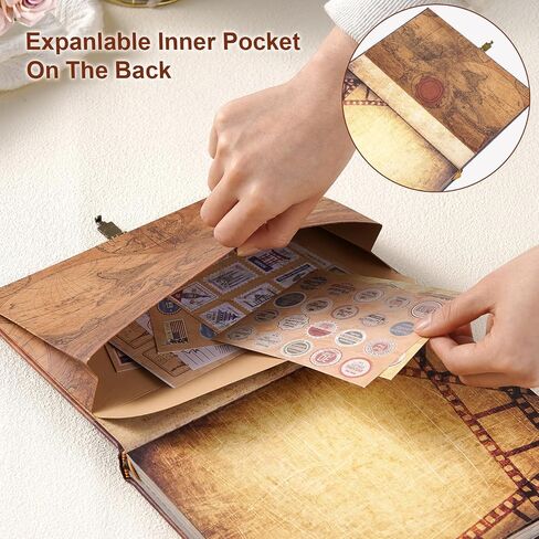 كتاب My Adventure Book Journal Scrapbook Photo ألبوم 164 صفحات على الطراز الرجعية المنقوش بالجلد المجلس اليوميات المذكرات ، كتاب الذاكرة المصنوع يدويًا للأزواج ، الذكرى السنوية ، الزفاف ، عيد الحب يوم الهدايا in Kuwait
