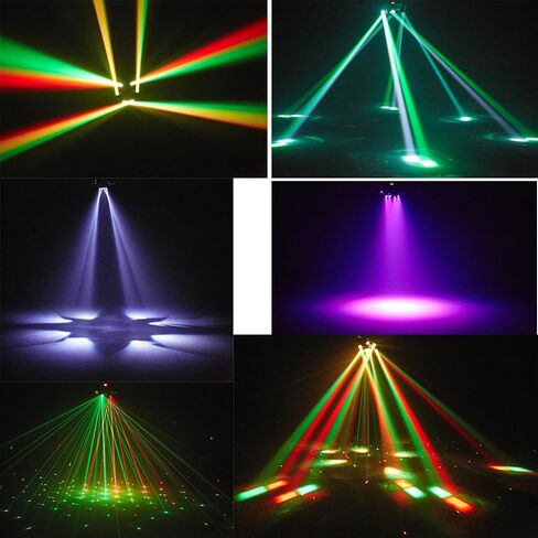 Moving Head DJ Lights for Pirfies ، Light Light 6 in-1 RGBW 6 Arms DJ Lights for Pirfies Support DMX-512 و Sound Activated ، Light Light for Party Disco KTV Wedding Club in Kuwait