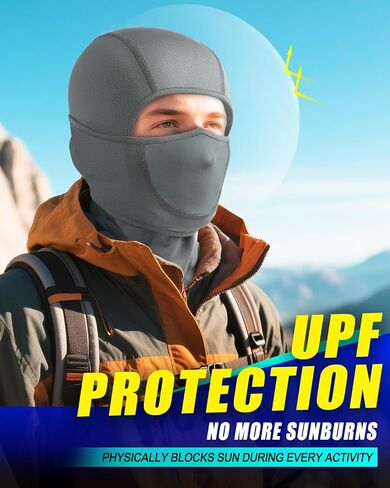 Balaclava Face Ski Moisture Wicking Motorcycle Mask with Movable Deisgn Men Women-Windproof UV Dustproof for Outdoor Work in Kuwait