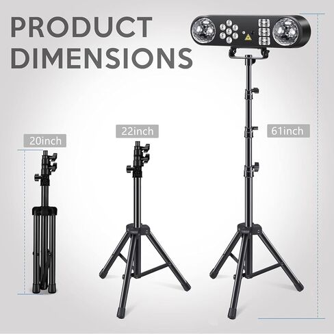 DJ Lights with Stand,Party Lights DJ Disco Light Sound Activated,5 in 1 Party Light Package with Rotating Ball,Strobe,UV,Colorful LED Par Lighting and Pattern for Gig Band Wedding Event Show in Saudi Arabia
