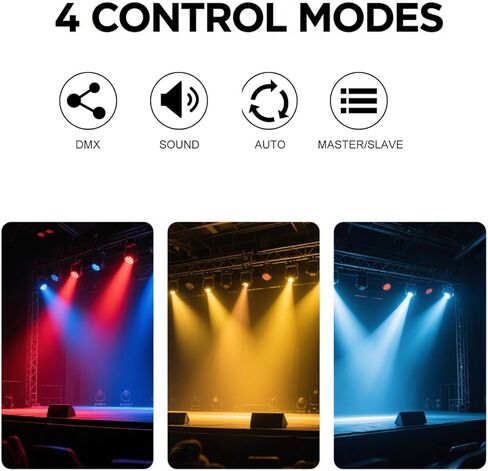 Moving Head DJ Lights for Pirfies ، Light Light 6 in-1 RGBW 6 Arms DJ Lights for Pirfies Support DMX-512 و Sound Activated ، Light Light for Party Disco KTV Wedding Club in Kuwait