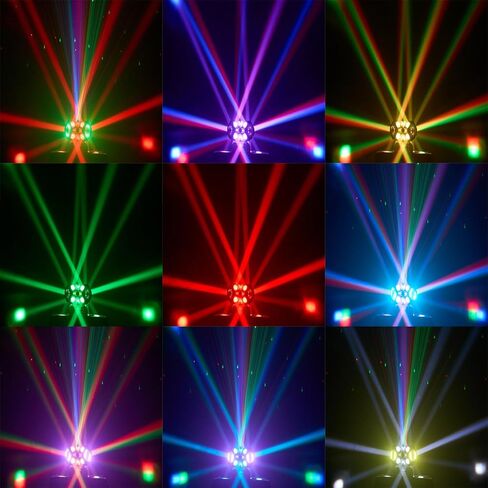 Moving Head DJ Lights for Pirfies ، Light Light 6 in-1 RGBW 6 Arms DJ Lights for Pirfies Support DMX-512 و Sound Activated ، Light Light for Party Disco KTV Wedding Club in Kuwait