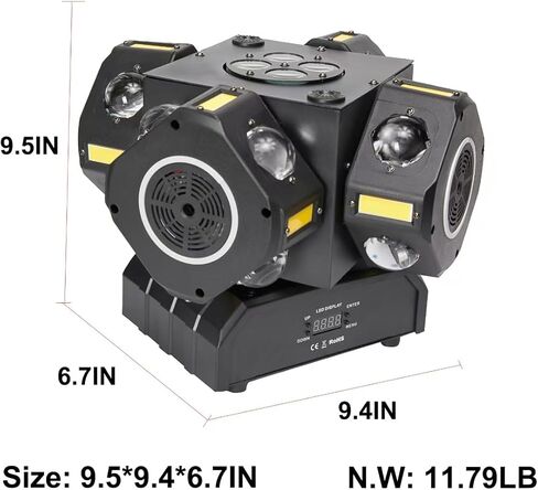 Moving Head DJ Lights for Pirfies ، Light Light 6 in-1 RGBW 6 Arms DJ Lights for Pirfies Support DMX-512 و Sound Activated ، Light Light for Party Disco KTV Wedding Club in Kuwait