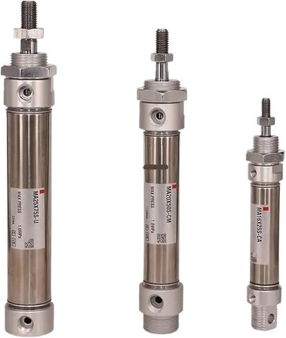 1pcs Mini Stainless Steel Pneumatic Cylinder MAC16 MAC25 MAC32 MAC40 Stroke 25-20mm(ST 75mm,Bore 20mm) in Kuwait