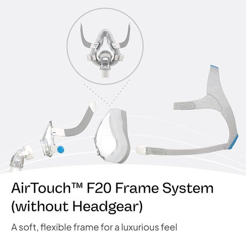 ResMed AirTouch F20 Frame System - Replacement Frame System with Full-Face Mask & Elbow - Premium CPAP Gear - Headgear Not Included - Medium in Saudi Arabia