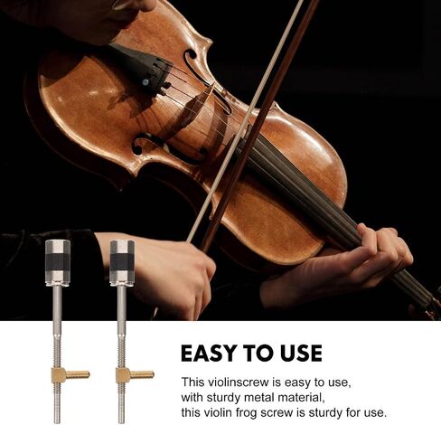 SUPVOX 2pcs Screw for 4/4 and 3/4 Violin Bows, Metal Violin Bow Frog Screw, Easy to Install Repair Accessory for Diy and Maintenance (Silver) in Saudi Arabia