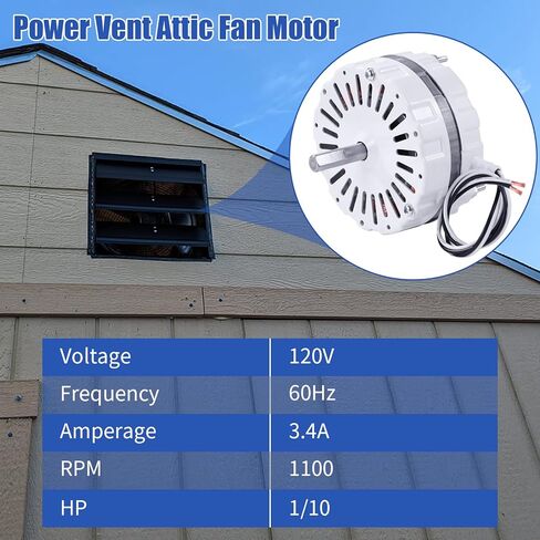 F0510B2497 White Attic Fan Replacement Motor Kit – Includes F0510B2944 Power Attic Vent Fan Unit, Bridges, and Nylon Locking Nuts – Compatible with Lomanco 2000 Series in Saudi Arabia