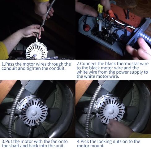 F0510B2497 White Attic Fan Replacement Motor Kit – Includes F0510B2944 Power Attic Vent Fan Unit, Bridges, and Nylon Locking Nuts – Compatible with Lomanco 2000 Series in Saudi Arabia
