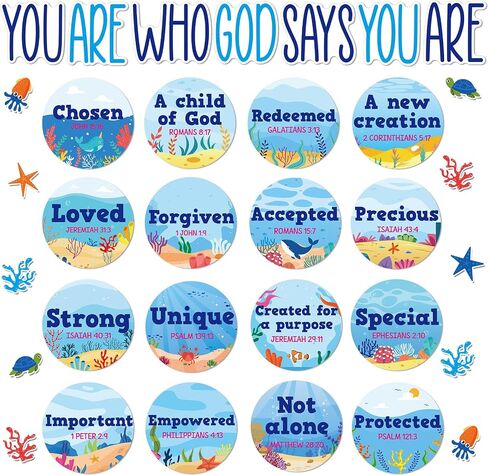 Christian Bulletin Board Decorations Inspirational Jesus Bulletin Board Sets Outer Space God Says You Are Religious Classroom Wall Decor VBS Motivational Cutouts for Sunday School Home Church Supplies in Saudi Arabia
