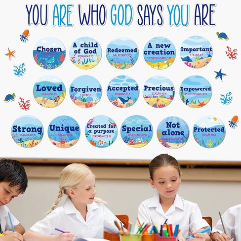 Christian Bulletin Board Decorations Inspirational Jesus Bulletin Board Sets Outer Space God Says You Are Religious Classroom Wall Decor VBS Motivational Cutouts for Sunday School Home Church Supplies in Saudi Arabia