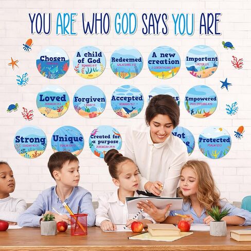 Christian Bulletin Board Decorations Inspirational Jesus Bulletin Board Sets Outer Space God Says You Are Religious Classroom Wall Decor VBS Motivational Cutouts for Sunday School Home Church Supplies in Saudi Arabia