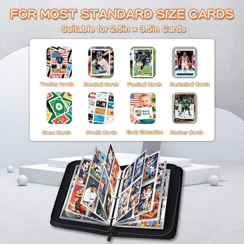 4 Pocket Card Binder, Trading Card Binder Fits 400 Cards with 50 Removable Sleeves, Waterproof Card Holder Album for MTG, TCG, Game Cards & Baseball Sports Cards, Collectors Boys Girls Gift in Saudi Arabia