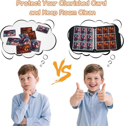 4 Pocket Card Binder, Trading Card Binder Fits 400 Cards with 50 Removable Sleeves, Waterproof Card Holder Album for MTG, TCG, Game Cards & Baseball Sports Cards, Collectors Boys Girls Gift in Saudi Arabia