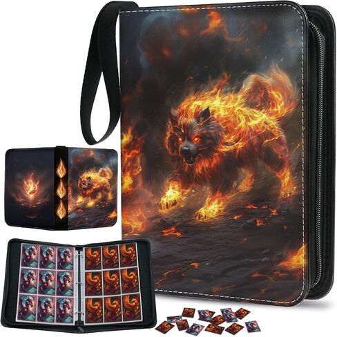 4 Pocket Card Binder, Trading Card Binder Fits 400 Cards with 50 Removable Sleeves, Waterproof Card Holder Album for MTG, TCG, Game Cards & Baseball Sports Cards, Collectors Boys Girls Gift in Saudi Arabia