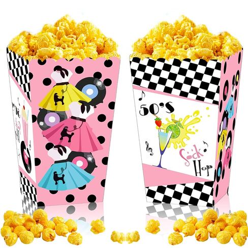 Jevenis 50s Sock Hop Party Boxes 50s shief party Decorations 1950s Decorations 1950s Rock N Roll Party Boxes in Saudi Arabia