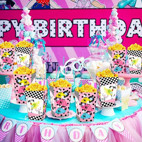 Jevenis 50s Sock Hop Party Boxes 50s shief party Decorations 1950s Decorations 1950s Rock N Roll Party Boxes in Saudi Arabia
