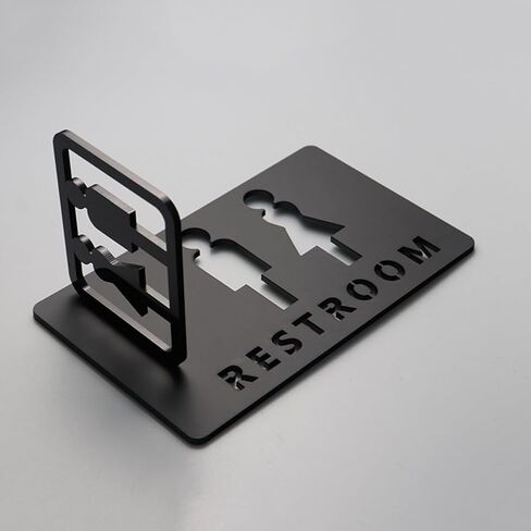 Signage,Restroom Signs Restroom Signs Men Women, Restroom Sign, Black 8 Inch and 4 Inch Combination, Acrylic Toilet Sign for a Restroom, Suitable for Offices in Kuwait