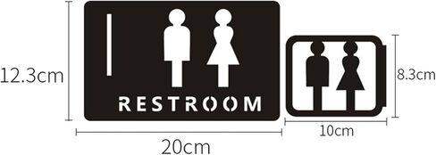 Signage,Restroom Signs Restroom Signs Men Women, Restroom Sign, Black 8 Inch and 4 Inch Combination, Acrylic Toilet Sign for a Restroom, Suitable for Offices in Kuwait