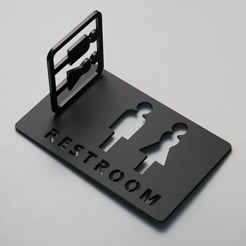 Signage,Restroom Signs Restroom Signs Men Women, Restroom Sign, Black 8 Inch and 4 Inch Combination, Acrylic Toilet Sign for a Restroom, Suitable for Offices in Kuwait