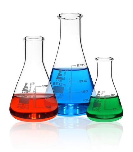 مجموعة قارورة Eisco Premium Erlenmeyer - 50 مل ، 100 مل و 250 مل عن الرقبة الضيقة ، التخرج البيضاء متانة فائقة المقاومة الكيميائية البورسلية 3.3 زجاج - Eisco Labs in Saudi Arabia