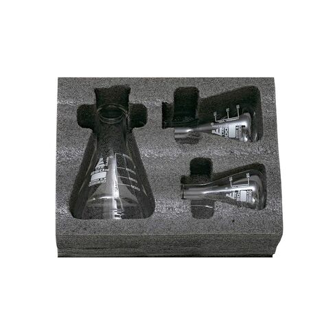 مجموعة قارورة Eisco Premium Erlenmeyer - 50 مل ، 100 مل و 250 مل عن الرقبة الضيقة ، التخرج البيضاء متانة فائقة المقاومة الكيميائية البورسلية 3.3 زجاج - Eisco Labs in Saudi Arabia