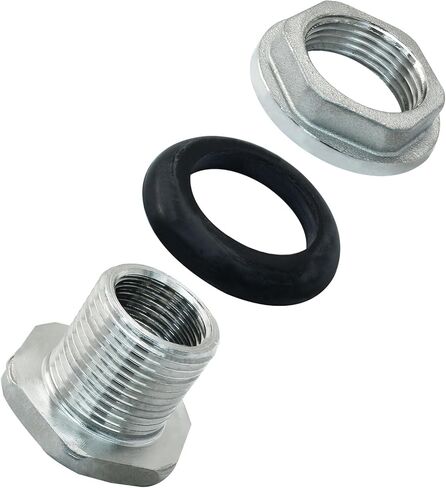 Bulkhead Water Tank Fitting, 1" Stainless Steel Thru-bulk Fitting with Rubber Rings for Water Tank Aquarium Rain Barrels in Saudi Arabia