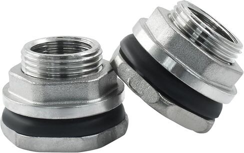 Bulkhead Water Tank Fitting, 1" Stainless Steel Thru-bulk Fitting with Rubber Rings for Water Tank Aquarium Rain Barrels in Saudi Arabia