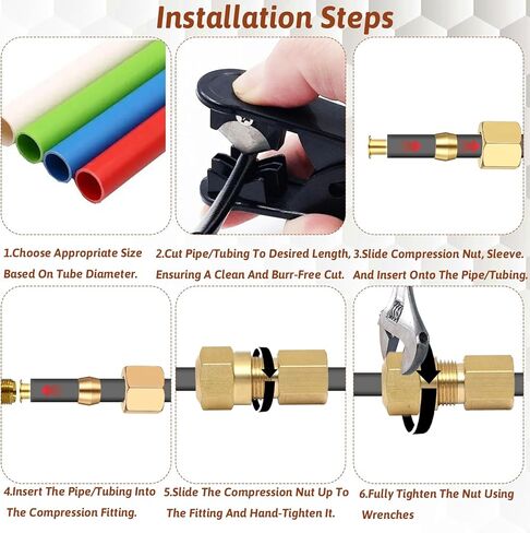تجهيزات الضغط 1/4 مجموعة ضغوط مجموعة متنوعة من النحاس النحاس تشمل طابق الأكمام ، الجوز المستخدمة لتوصيل خطوط زيت الوقود المائي والغازات الخاملة in Kuwait