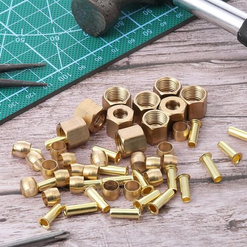 تجهيزات الضغط 1/4 مجموعة ضغوط مجموعة متنوعة من النحاس النحاس تشمل طابق الأكمام ، الجوز المستخدمة لتوصيل خطوط زيت الوقود المائي والغازات الخاملة in Kuwait