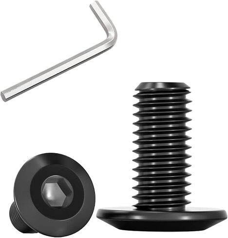 M6 x 30mm Bolt, 30Pcs Flat Head Hex Socket Cap Screws Bolts, Black Oxide & Hex Spanner, 1.0 Full Thread, for Furniture, Table, Automotive, Machinery (30, Black, 30mm) in Saudi Arabia