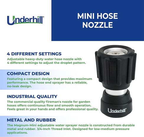 Underhill Baseball Prolocker Hose Moasse Kit للمجالات الرياضية مع فوهة ماغنوم 1 بوصة ، صمام تحكم نحاسي ، وتوقيع ، HP-B100 in Kuwait