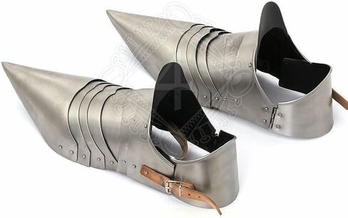 Medieval Knight Armor Shoes Crusader Gothic Sabatons 15th Century Armor Sabaton Feet Armor Wearable Shoes Steel LARP Cosplay Costume Halloween in Saudi Arabia