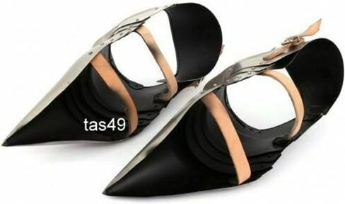 Medieval Knight Armor Shoes Crusader Gothic Sabatons 15th Century Armor Sabaton Feet Armor Wearable Shoes Reenactment Steel LARP Warrior Cosplay Costume Halloween in Saudi Arabia