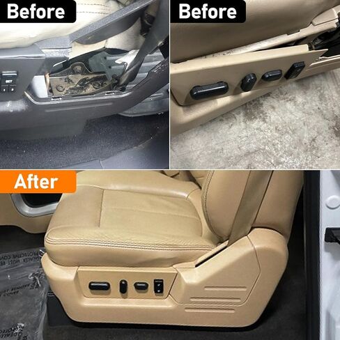 2pcs متوافق مع لوحة تغطية تقليم مقعد Ford F150 ومحول المقعد الإسكان الإسكان 2009-2014 ، غطاء مقاعد السائق اليسرى المقاعد اليسرى البديل 9L3Z1661693CA 9L3Z14A706NA-Black in Kuwait