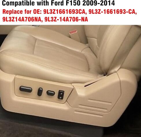 2pcs متوافق مع لوحة تغطية تقليم مقعد Ford F150 ومحول المقعد الإسكان الإسكان 2009-2014 ، غطاء مقاعد السائق اليسرى المقاعد اليسرى البديل 9L3Z1661693CA 9L3Z14A706NA-Black in Kuwait