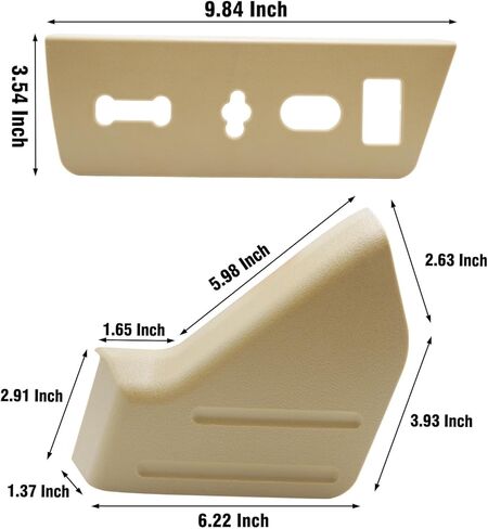 2pcs متوافق مع لوحة تغطية تقليم مقعد Ford F150 ومحول المقعد الإسكان الإسكان 2009-2014 ، غطاء مقاعد السائق اليسرى المقاعد اليسرى البديل 9L3Z1661693CA 9L3Z14A706NA-Black in Kuwait