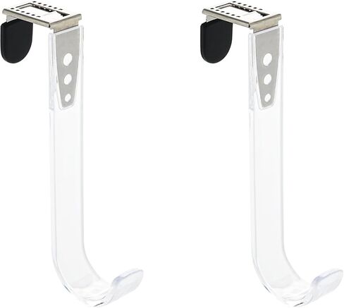 NewTalent Set of 2pcs Adjustable Over The Door Hooks for Hanging, for Living Room, Bathroom, Bedroom, Kitchen Hanging Clothes, Towels, Hats, Coats, Bags in Kuwait