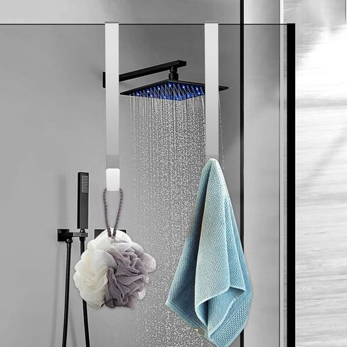 4 PCS 10" Shower Door Hooks for Towels, Heavy Duty Bathroom Hook for Shower Glass Door, Drilling-Free Stainless Steel Towel Hook for Frameless Glass in Saudi Arabia
