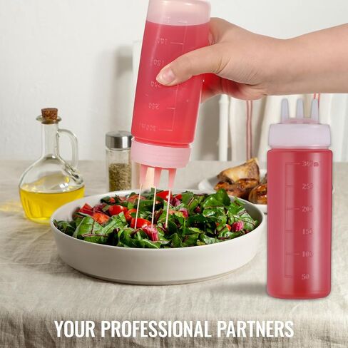 3 Pack 3 Hole Squeeze Bottle 300ml/10oz Ketchup Dispensers Container Plastic Condiment Squirt Bottles Kitchen Arts Crafts Accessories for Tomato Sauce Oil Vinegar Salad Mustard Syrup BBQ in Saudi Arabia