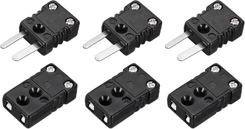 meccanixity 3 pcs mini j type thermocouple wire connectors ذكر محول قابس الإناث مرتفعة 200 درجة مئوية (392 درجة فهرنهايت) لمستشعر الحراري in Saudi Arabia