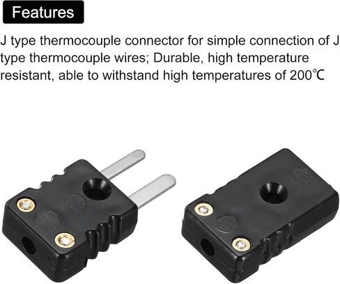 meccanixity 3 pcs mini j type thermocouple wire connectors ذكر محول قابس الإناث مرتفعة 200 درجة مئوية (392 درجة فهرنهايت) لمستشعر الحراري in Saudi Arabia